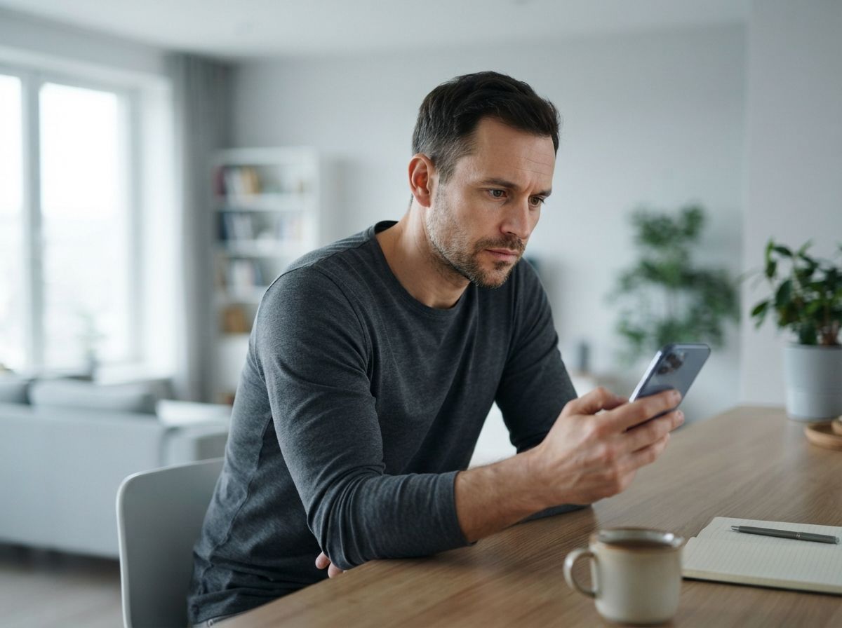 Консультация аддиктолога Мужчина смотрит в телефон